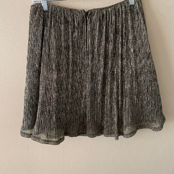 City Vibes Black Gold Metallic Shimmer Skater Tulle Back Zipper Skirt Size 5 - Picture 5 of 12